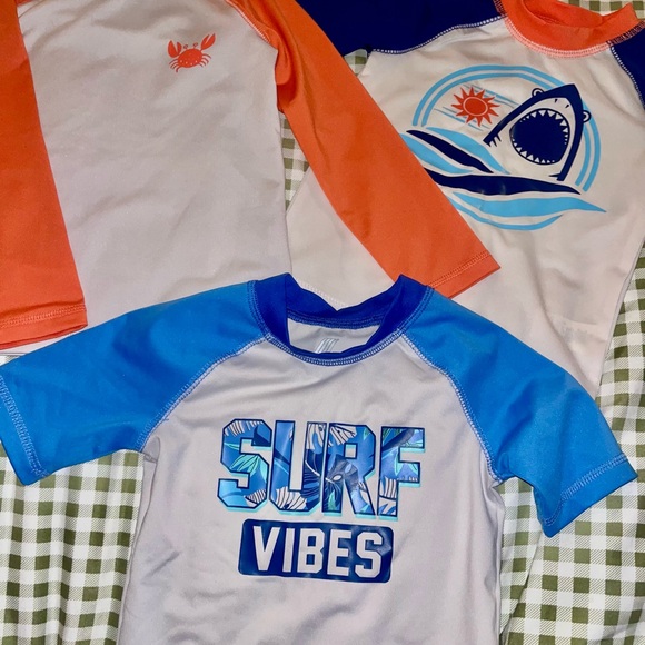 Surf Vibes Kids Rash Guard Set - Blue and Orange Boys 3T - Picture 2 of 2